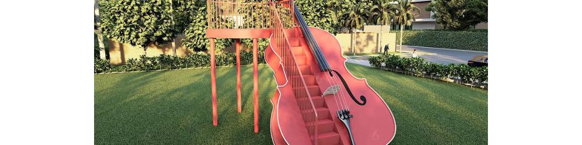 网红浪漫打卡大提琴观景台